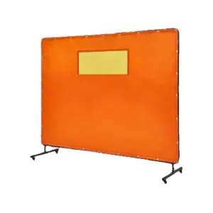 Welding Screen w/ Frame 6' x 8' Welding Curtain Screens Flame-Resistant Vinyl Welding Protection Screen 4 Swivel Wheels