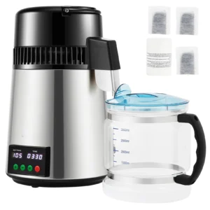 4L Water Distiller Purifier Filter 1 L/H Distilling Speed Dispenser Drinking Bottle Softener Touch Screen Home Use