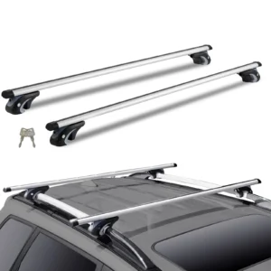Roof Rack Crossbar Adjustable Aliuminum Roof Rail Crossbar Baggage Luggage Carrier 200 LBS Top Roof Crossbar Silver