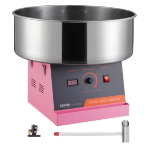 Electric Cotton Candy Machine Candy Floss Maker Commercial Cotton Candy Machine w/ Stainless Steel Bowl and Sugar Scoop