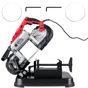 Portable BandSaw 5Inch Cutting Capacity Cordless Variable Speed 10Amp Motor Deep Cut Bandsaw for Metal Wood Pipes Rebar