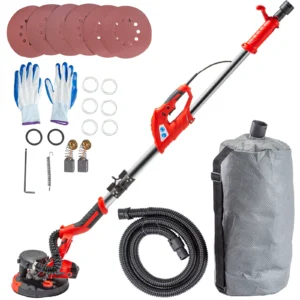Drywall Sander 850W Variable Speed 800-1750RPM Electric Drywall Sander Foldable Sheetrock Sander with Handle Vacuum Bag