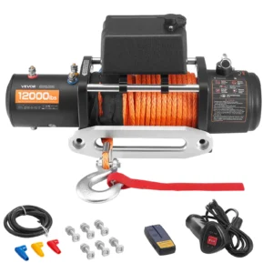 12000 lbs Wireless Electric Winch 12V DC Wired Truck Car Winch with 0.36in x 75.5ft Synthetic Rope for Towing Off-Road