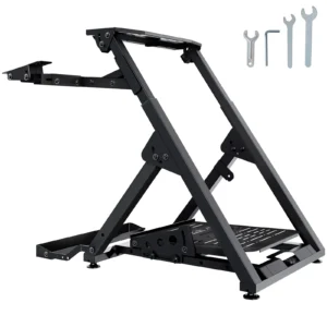 Foldable Racing Steering Wheel Stand Height Adjustable Universal Base Compatible with Logitech & Thrustmaster Wheel