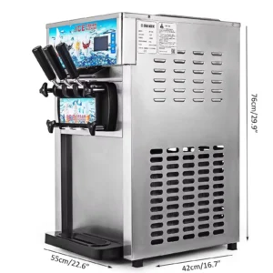 Commercial Ice Cream Machine 3-flavor Yogurt Maker One-click Clean 18L/H LCD Display New Soft Ice Cream machine for Home
