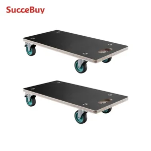 2Pack Furniture Mover Dolly Fridge Moving Roller with 4TPR Wheels Rectangle Flat Dolly for Piano Washing Machine