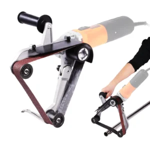 Belt Sander Adapter for Angle Grinder Pipe Tube Sanding Attachment with 5/8-11" Imperial Thread and 10PCS Sanding Belts
