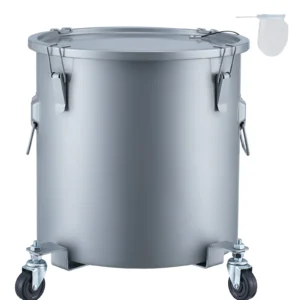 10 Gal Fryer Grease Bucket Oil Disposal Caddy with Caster Base Carbon Steel Rust-Proof Coating Oil Transport Container