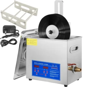 Ultrasonic Cleaner 6L Ultrasonic Vinyl Cleaner 7-12 Inch 8 Records 180W Ultrasonic Records Cleaner w/Drying Rack for Home