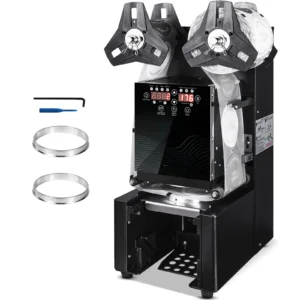 Fully Automatic Cup Sealing Machine 500-650 Cups/H Cup Sealer Machine fit 190mm Tall & 90/95mm Cup for Milk Boba Tea