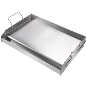 Stove Top Griddle Stainless Steel Griddle Rectangular Double Burner Griddle Pan Non-Stick Family Pan Cookware w/ Handle