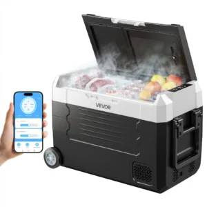 35L 45L 55L Car Refrigerator Compressor Electric Cooler, -4°F to 68°F Truck Refrigerator with APP Control Wheels & Dual