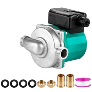 Hot Water Recirculating Pump 93W 3/4″ G Thread to 1/2″ NPT Brass Adapter 3 Speed Control for Electric Water Heater Use