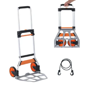 275/309 lbs Folding Hand Truck Portable Unity Cart Dolly with Telescoping Handle and Binding Rope for Moving Warehouse