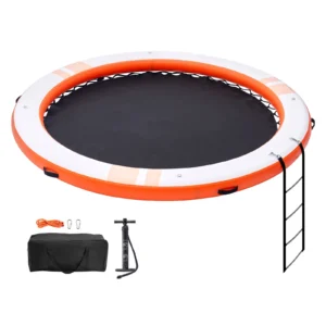 Inflatable Floating Dock 10x8FT Non-Slip Water Detachable Ladder Portable Carrying Bag Floating Platform Island Raft