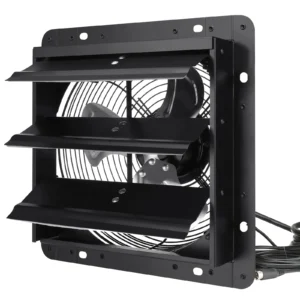 Shutter Exhaust Fan 12'' with Temperature Humidity Controller EC/AC-motor 940 CFM 10-Speed Adjustable Wall Mount Attic