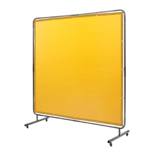 Welding Screen with Frame 6' x 6' Welding Curtain Screen Flame-Resistant Vinyl Welding Protection Screen