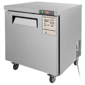 28in 48in Undercounter Worktop Refrigerator Stainless Steel Refrigerated Food Prep Station Fan Cooling for Bar