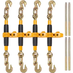 Heavy Ratchet Chain Binder Tie Down Hauling Load Strap with Detachable Hook Antiskid Handle for Flatbed Truck Trailer