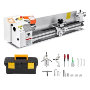 8.7 x 39 in Bench Power Metal Lathe Automatic Feed Variable Speed 1250W Brushless Motor for Processing Precision Parts