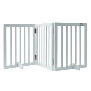 Free Standing Dog Gate Freestanding Pet Gate 3 Panels Foldable Dog Gate for Narrow Passageways Expandable Dog Barrier