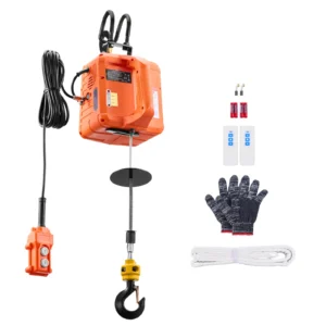 3-in-1 1100Lbs Electric Hoist Winch 1500W Portable Power Winch 30 ft Lifting Height for Garage Warehouse Factory Towing