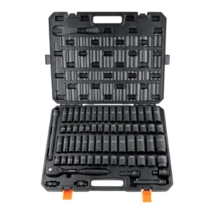 1/2" Drive Impact Socket Set 6 Point Cr-V Alloy Steel for Auto Repair Easy-to-Read Size Markings Rugged Construction