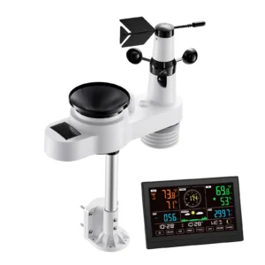 5-in-1 Solar Powered Wi-Fi Weather Station for Weather Forecast, Wind Speed Direction, Temperature, Humidity, Rainfall